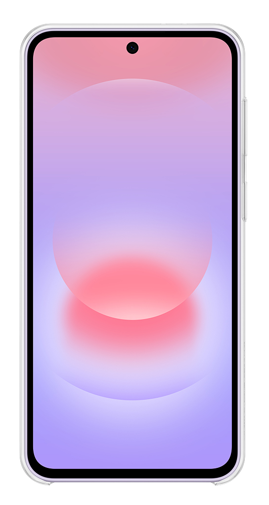 Un smartphone con un degradado de púrpura a rosa en la pantalla.