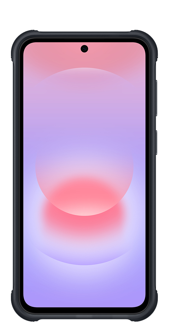 Teléfono oscuro con fondo de pantalla degradado en la pantalla.