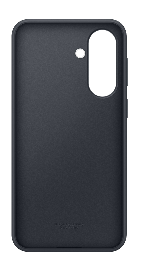 Funda gris oscura Samsung con abertura para cámara.
