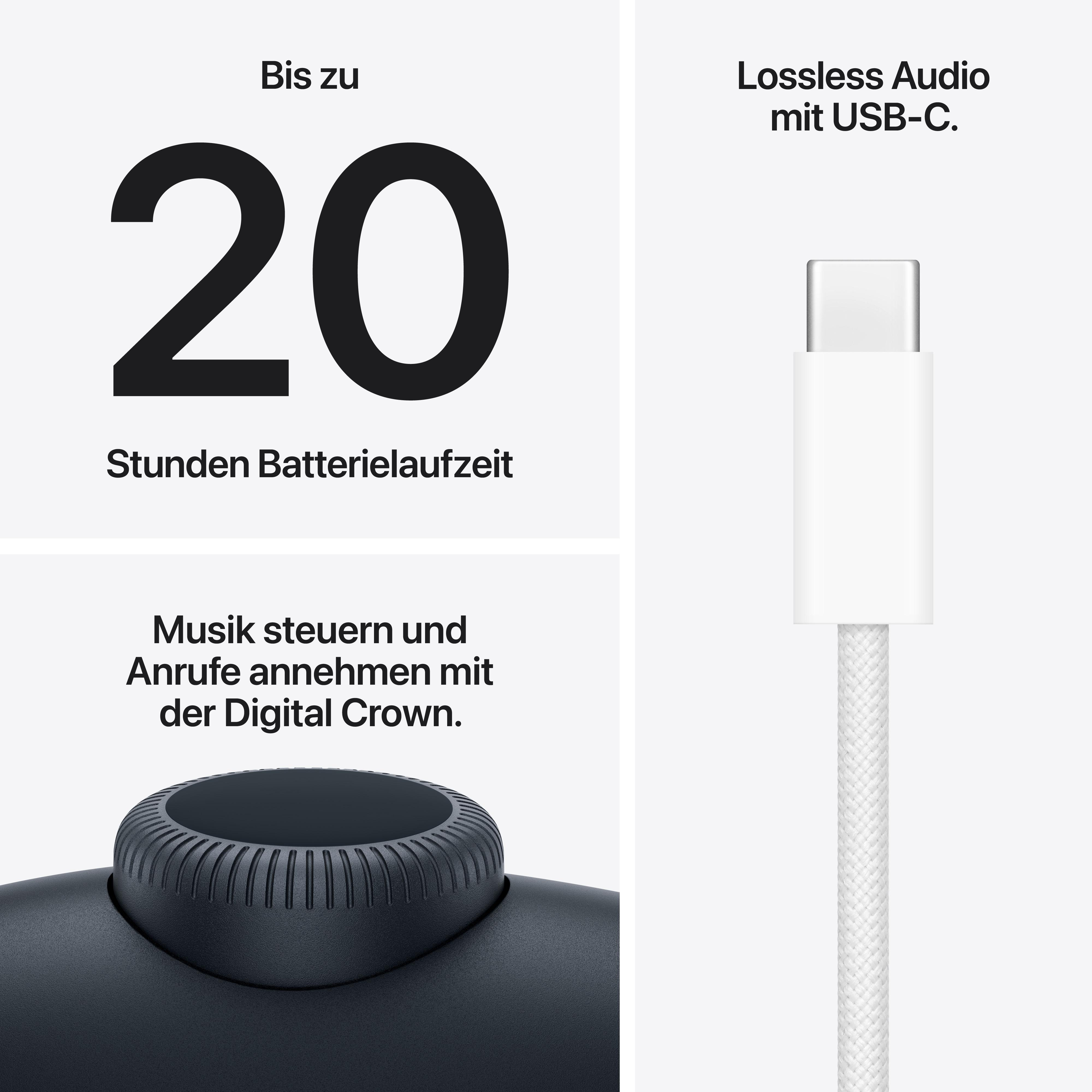 Bis zu 20 Stunden Batterielaufzeit. Lossless Audio mit USB-C.