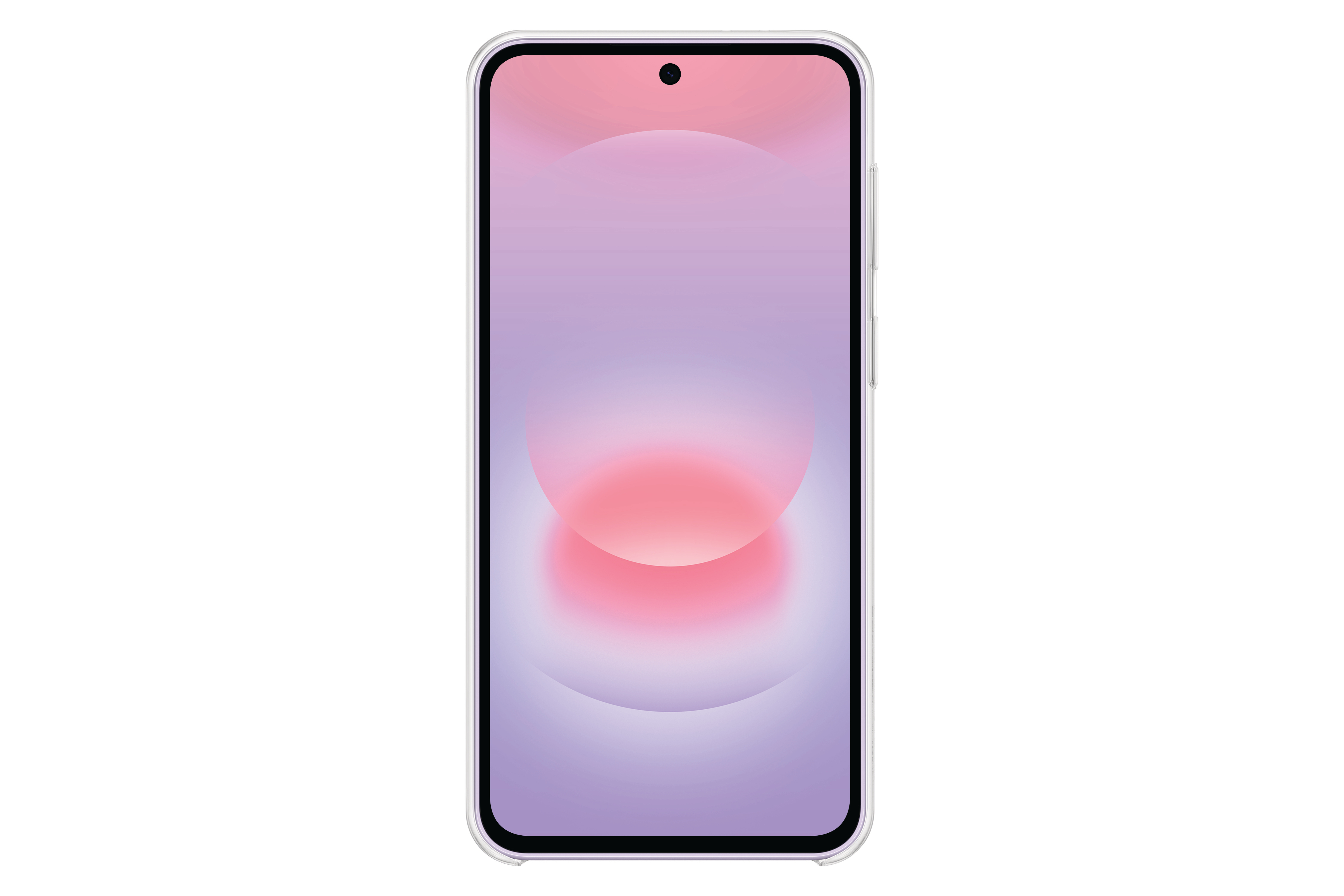 Ein Smartphone mit einem lilafarbenen und rosa Farbverlauf-Hintergrund.