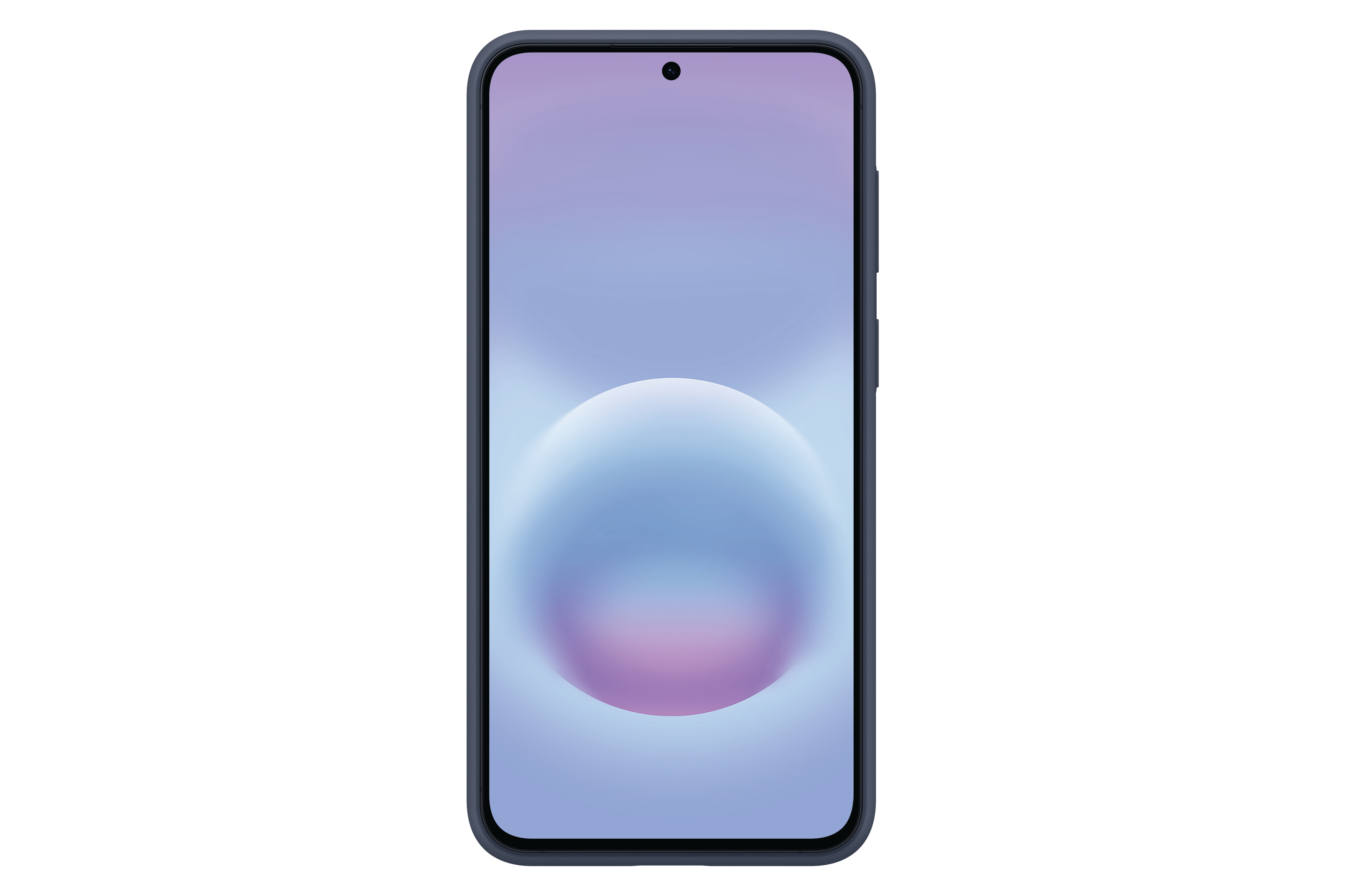 Ein dunkles Smartphone mit einem farbverlaufenen Hintergrundbild.