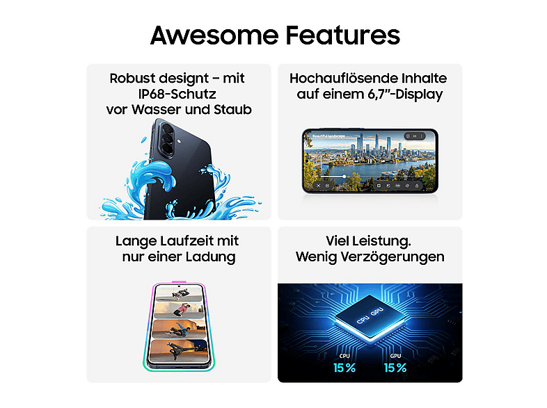 Samsung Galaxy A57 5G (2026), 256 GB, Awesome Icyblue, Dual SIM — Foto 5 von 5