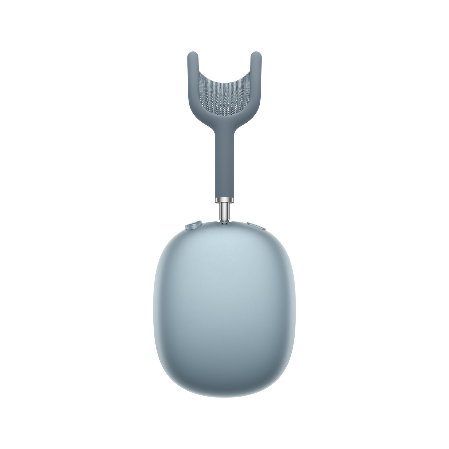 Auriculares gris azulado con diadema y almohadilla.