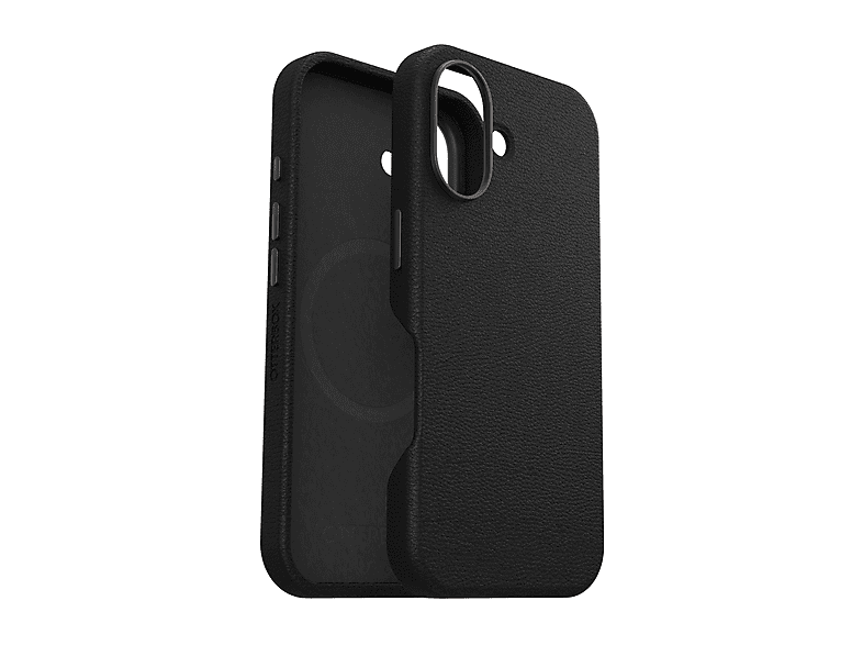 OTTERBOX Symmetry Series Cactus Leather MagSafe Cover per iPhone 16,antiurto e resistente alle cadute,sottile, testata 3x norme MIL-STD 810G, Nero