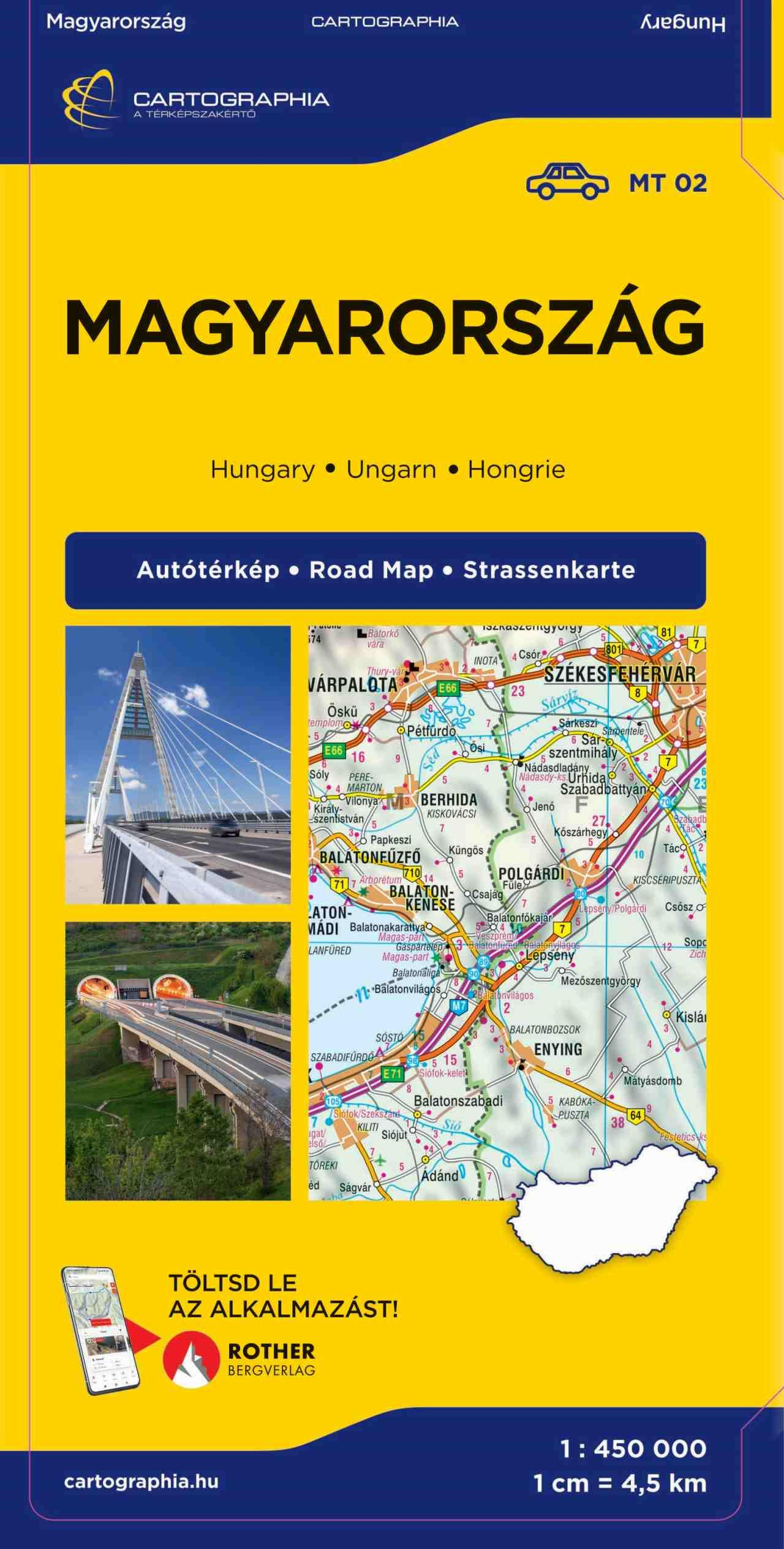 Cartographia Kft. - Magyarország autótérkép 1:450 000 (Keményborítós)
