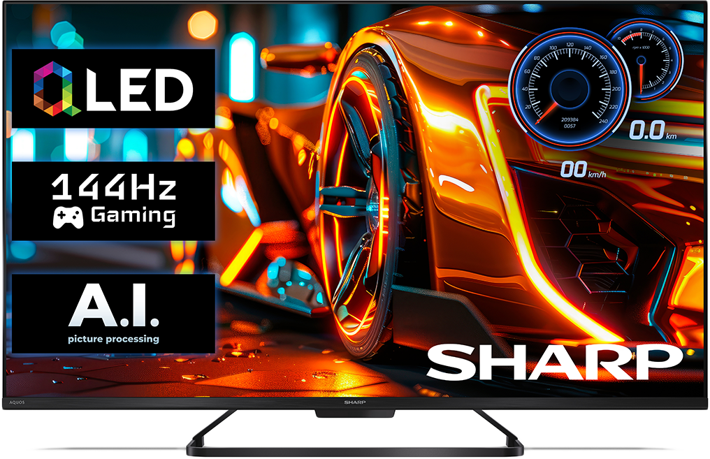 SHARP 43HR7265E 4K UHD QLED 144HZ Google TV, 106 cm