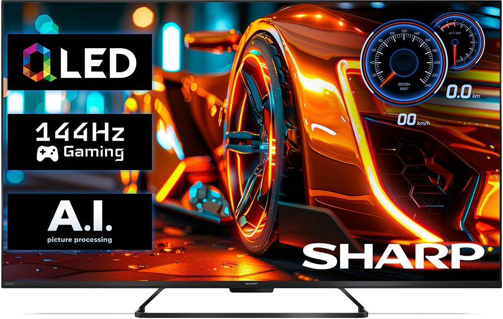 SHARP 55HR7265E 4K UHD QLED 144HZ Google TV, 139 cm