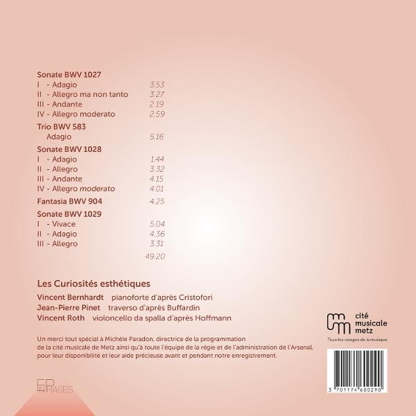 Liste klassischer Musikwerke mit Titeln, Sätzen und Längen. Logos und Strichcode unten.