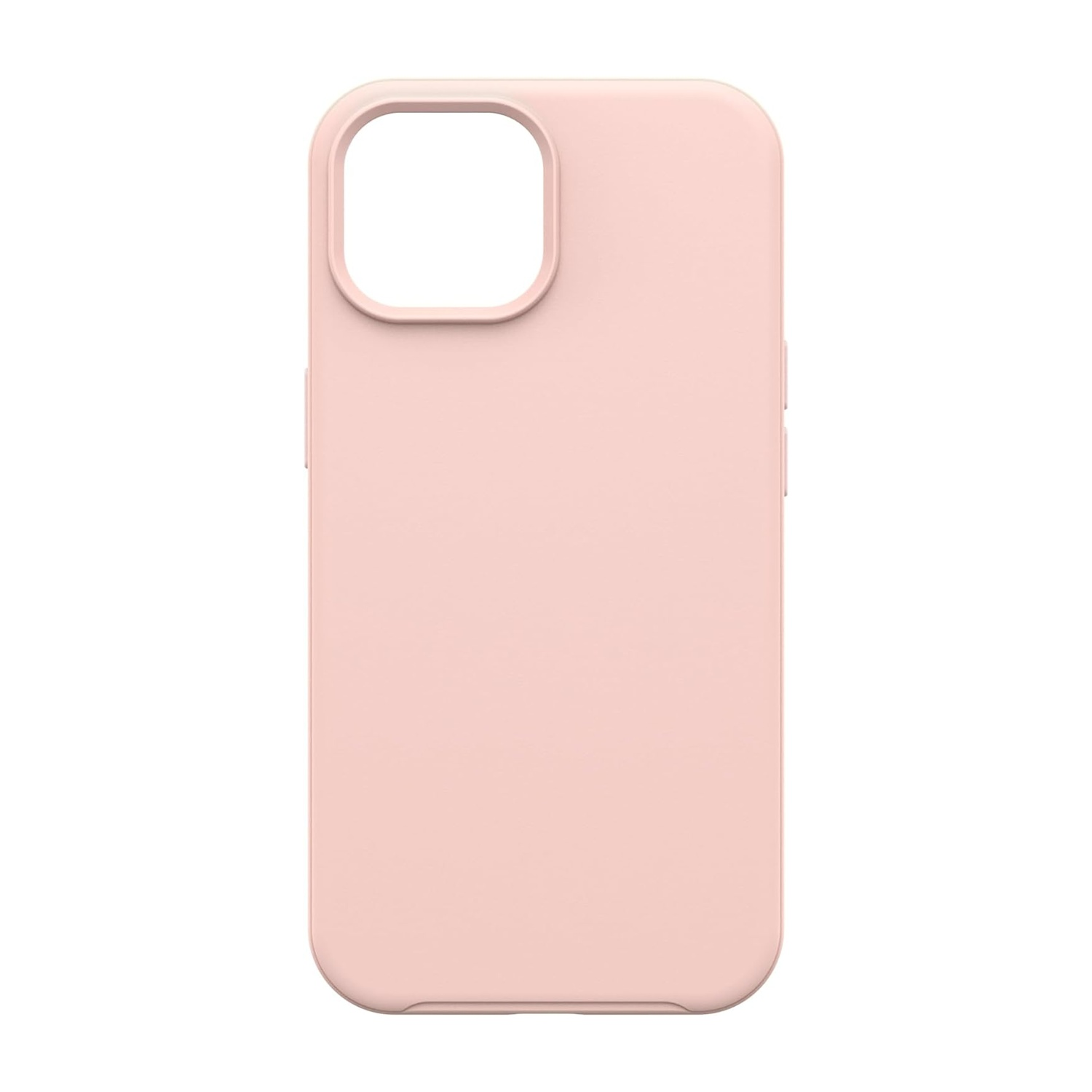 Una cover per telefono in silicone rosa antico, retro in su.
