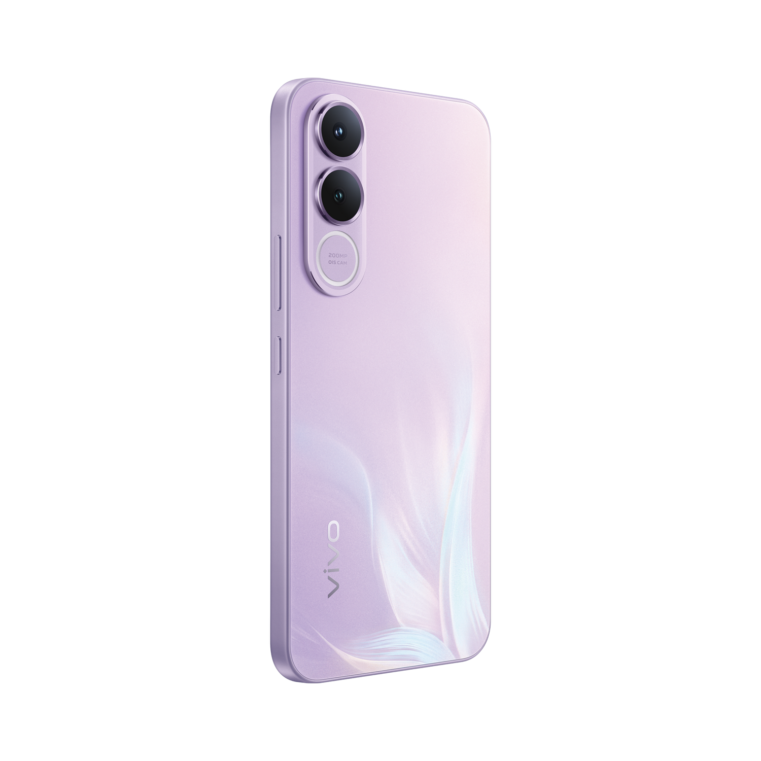 Un smartphone morado con dos cámaras y logo de Vivo.