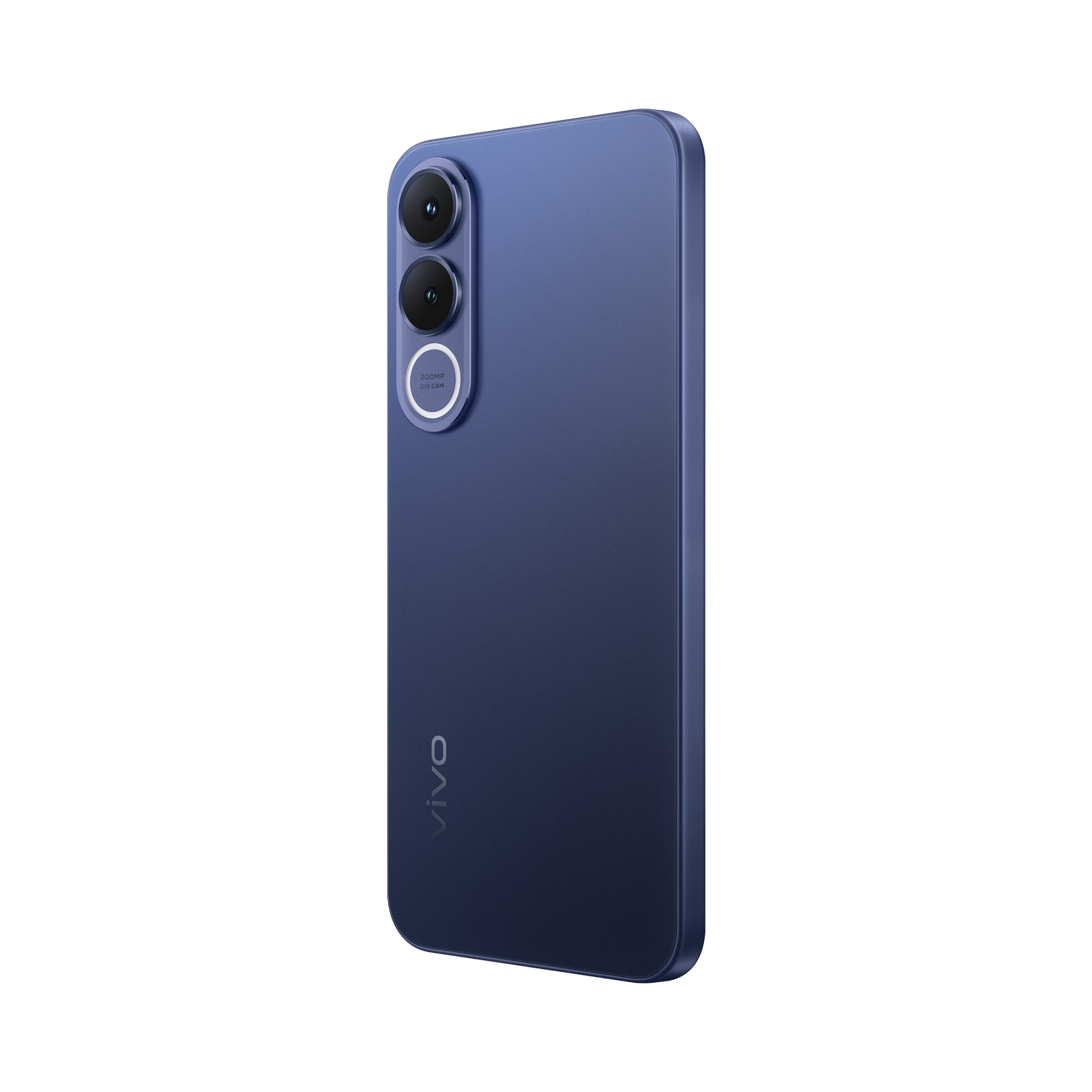 Un smartphone azul con tres cámaras y el logo de Vivo.