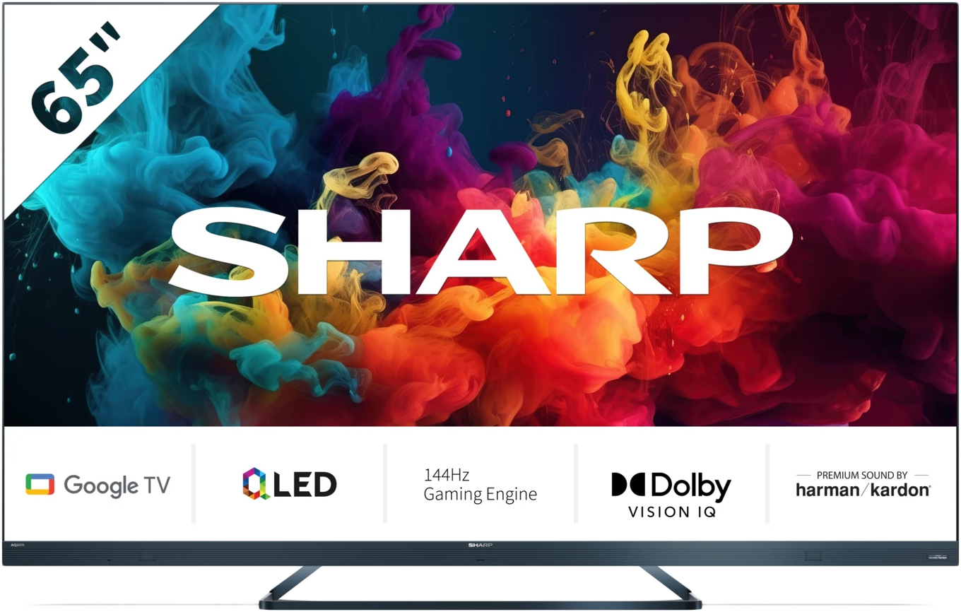 SHARP 65FQ5EG 4K UHD 144Hz Quantum Dot Sharp Google TV Harman Kardon hangszórókkal , 164 cm