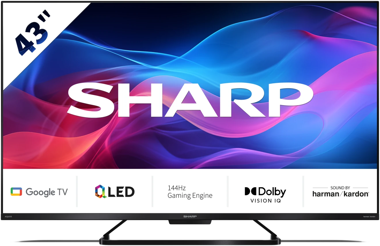 SHARP 43GR8265E 4K UHD 144Hz QLED Google TV, 108 cm