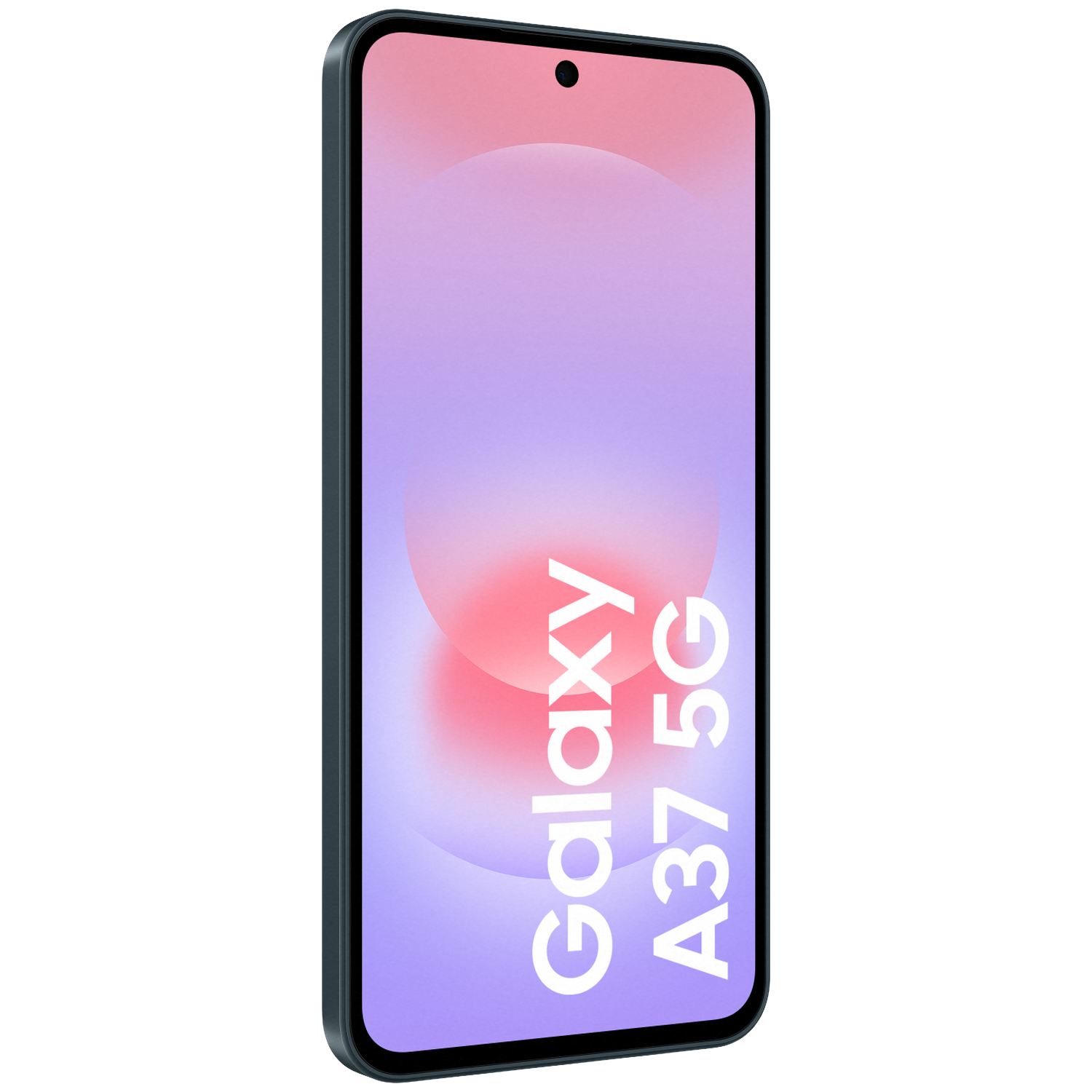 A dark smartphone displaying 'Galaxy A37 5G' on its screen.