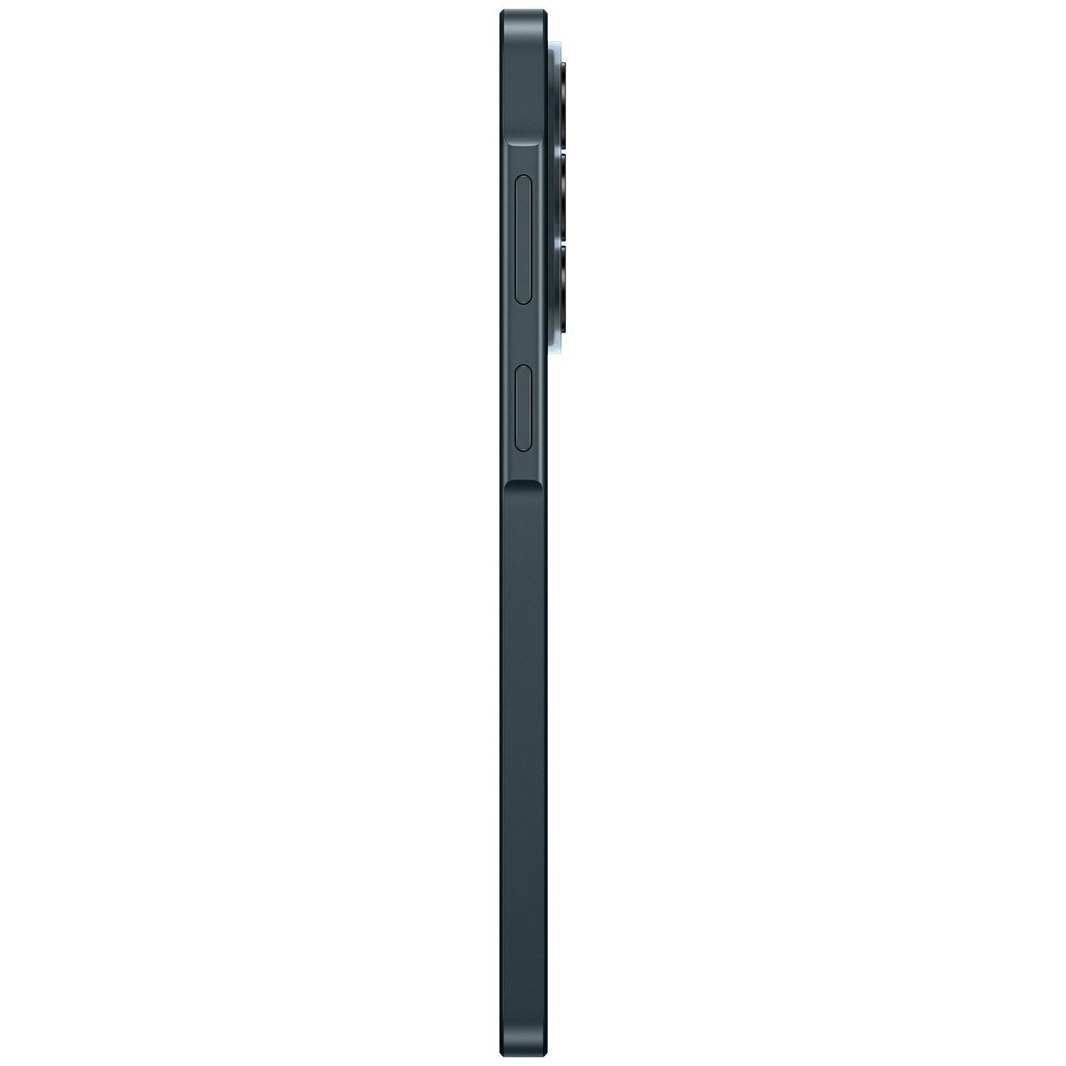 Side view of a dark smartphone showing camera lenses and buttons.