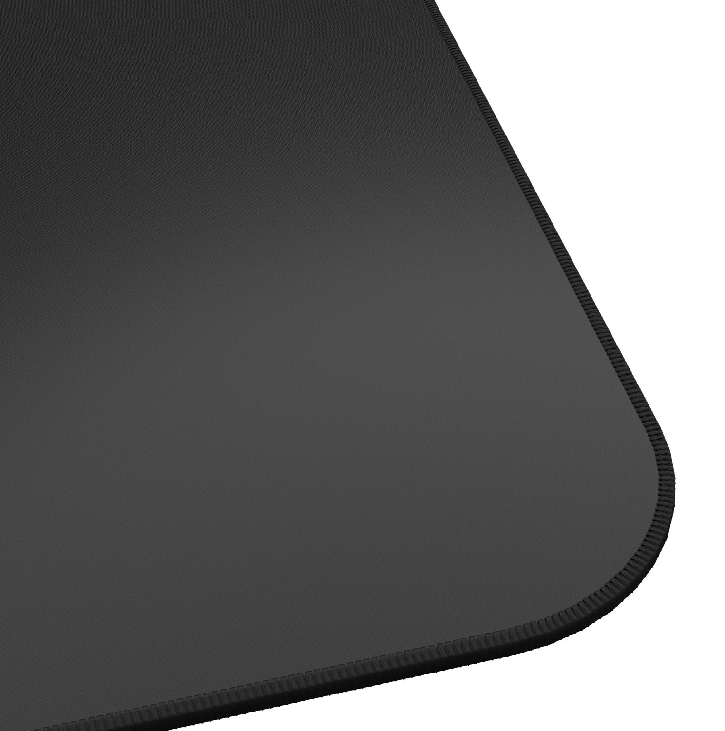Ciemna, prostokątna podkładka pod mysz z zaokrąglonymi rogami i szytymi krawędziami.