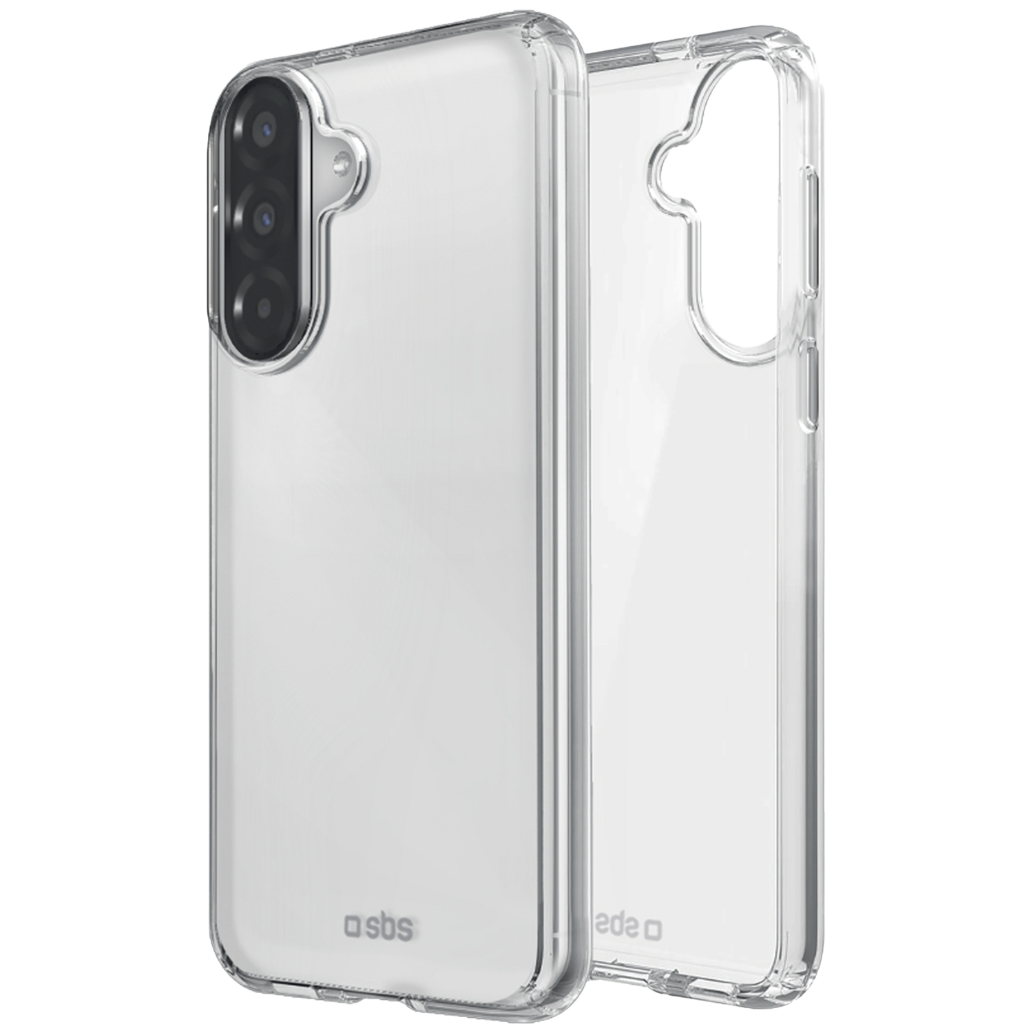 Twee doorzichtige telefoonhoesjes met camerauitsparing.