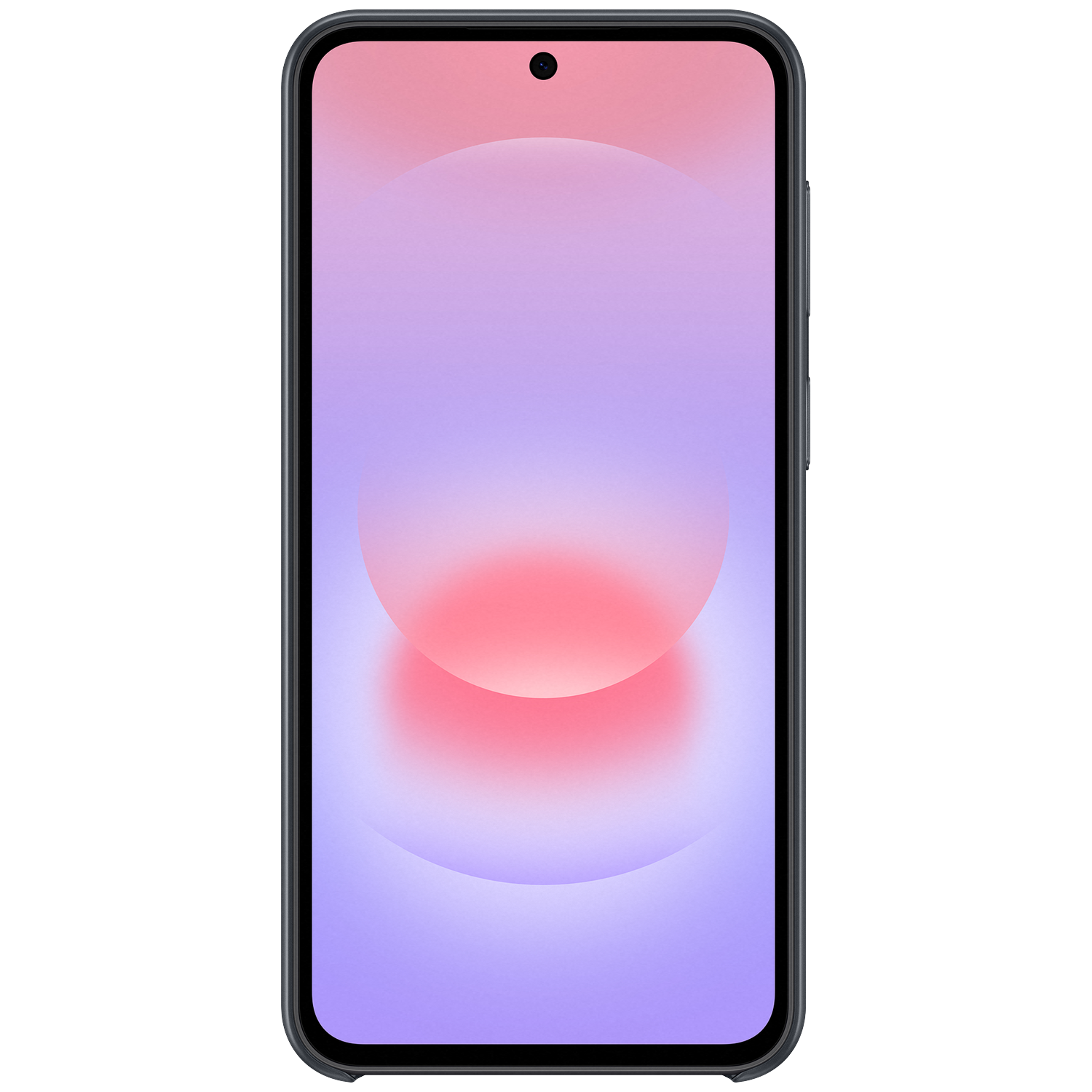 Un smartphone affichant un fond d'écran dégradé rose et violet.