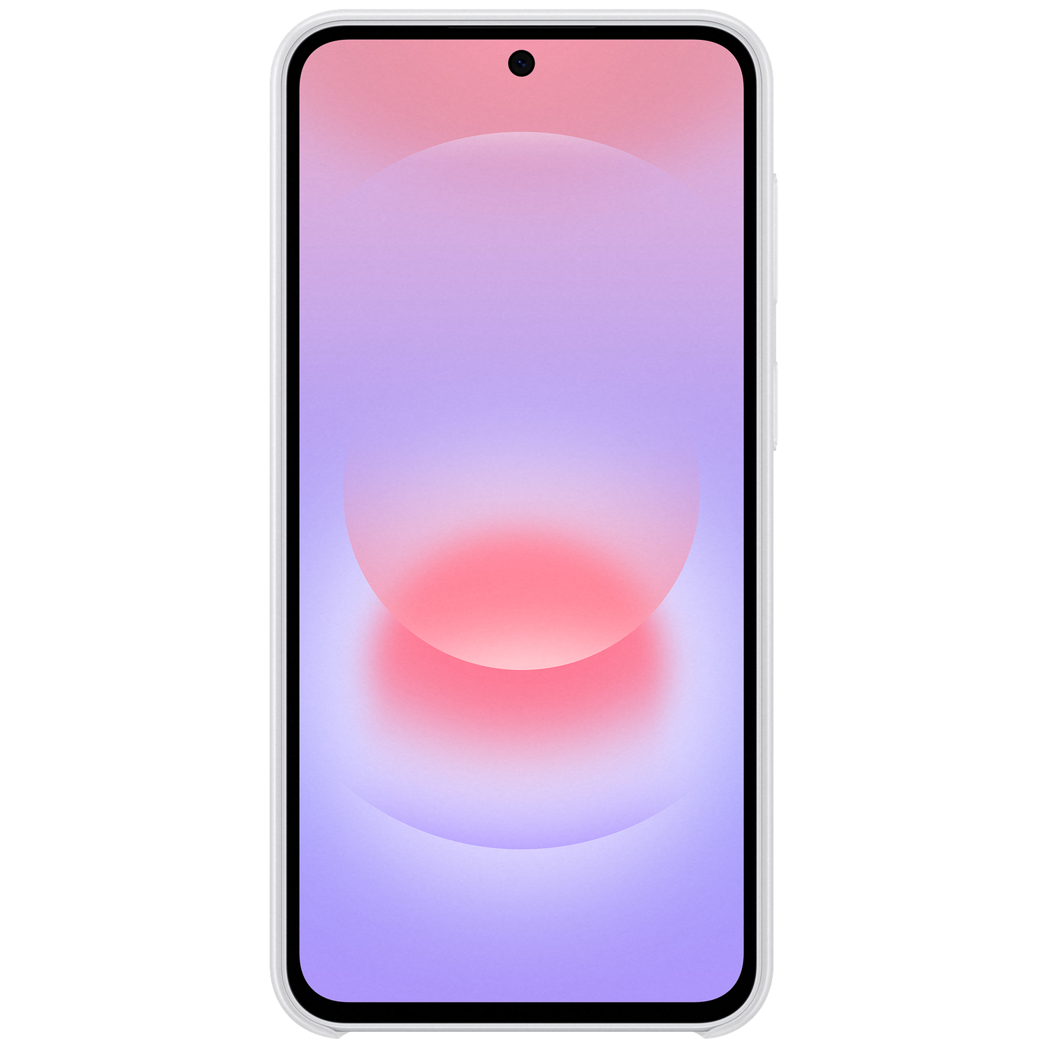 Een smartphone met een paars en roze gradiënt behang.