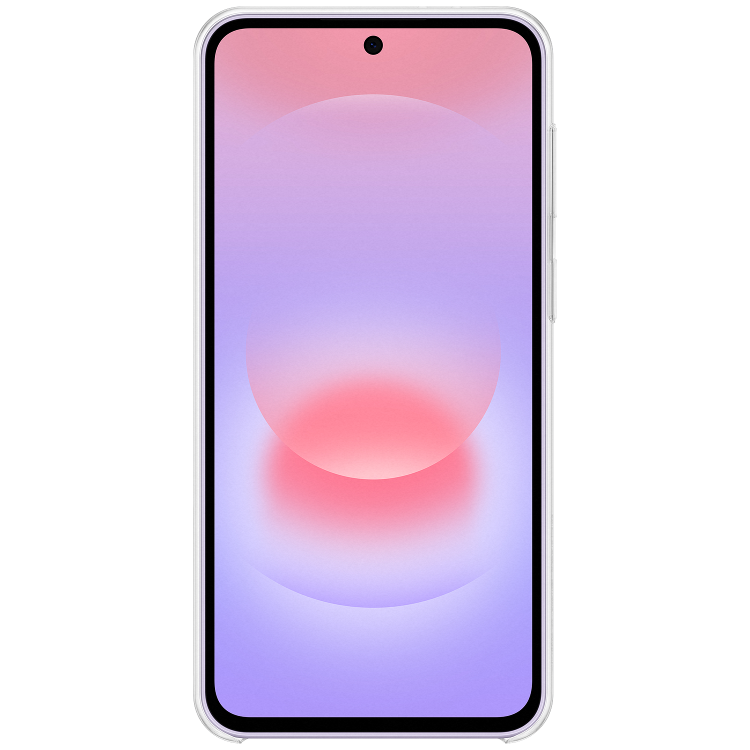 Un smartphone affichant un dégradé rose à violet sur son écran.