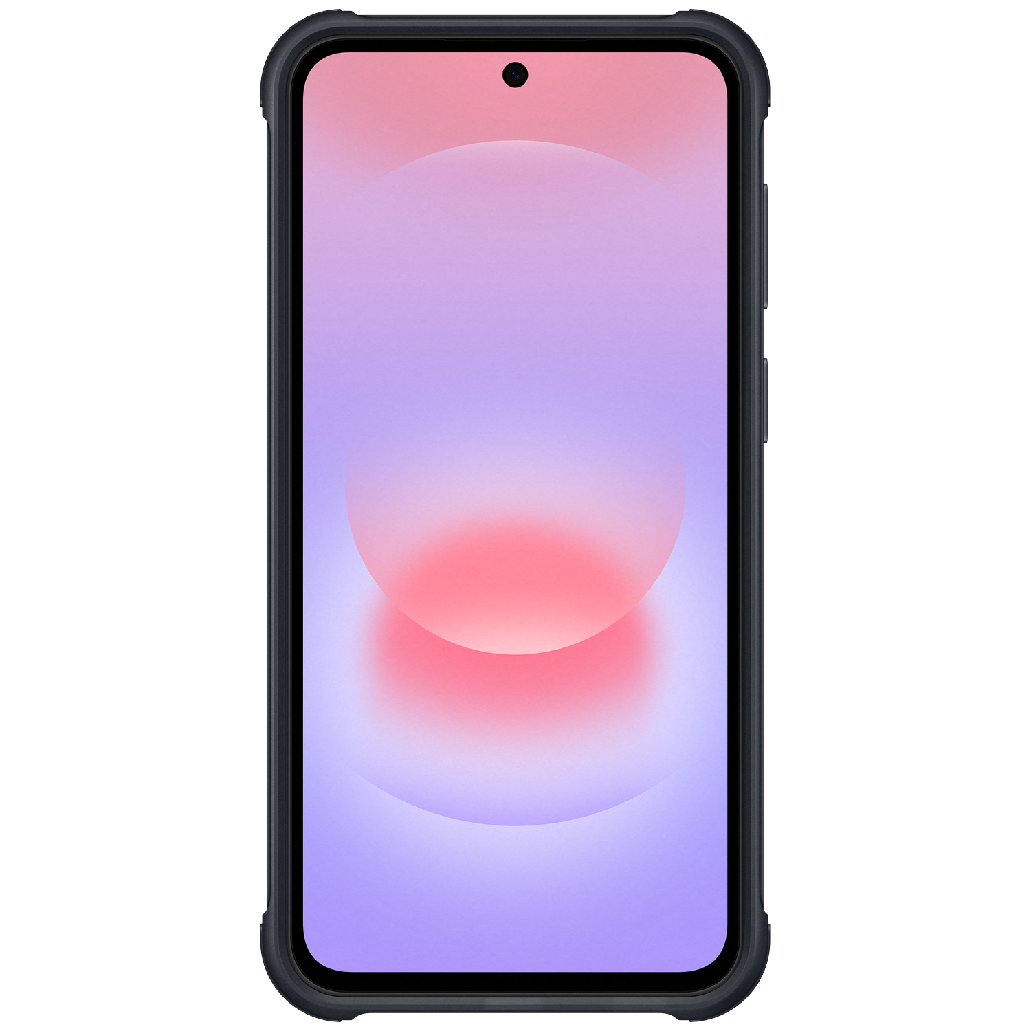 Een moderne smartphone met een paars-roze verloopbehang.