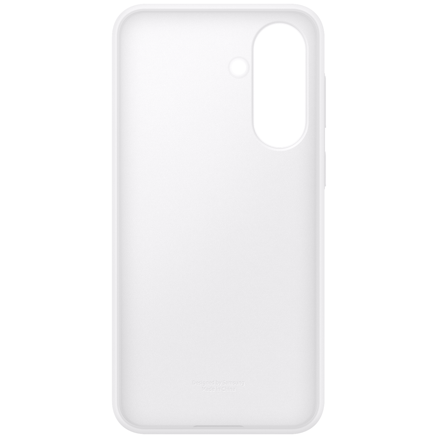 Wit telefoonhoesje met uitsparing voor camera en flitser.