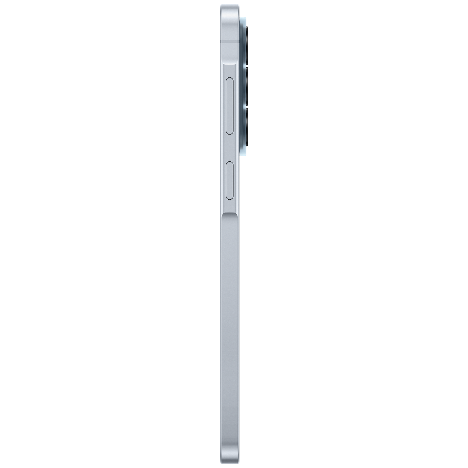 Silver smartphone shown from the side, with cameras on the back.