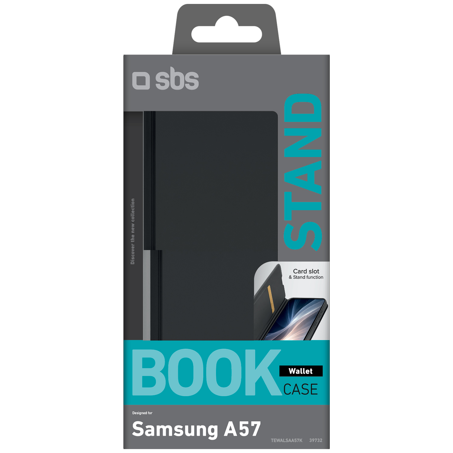 SBS boek portemonnee hoesje voor Samsung A57, met standaardfunctie.