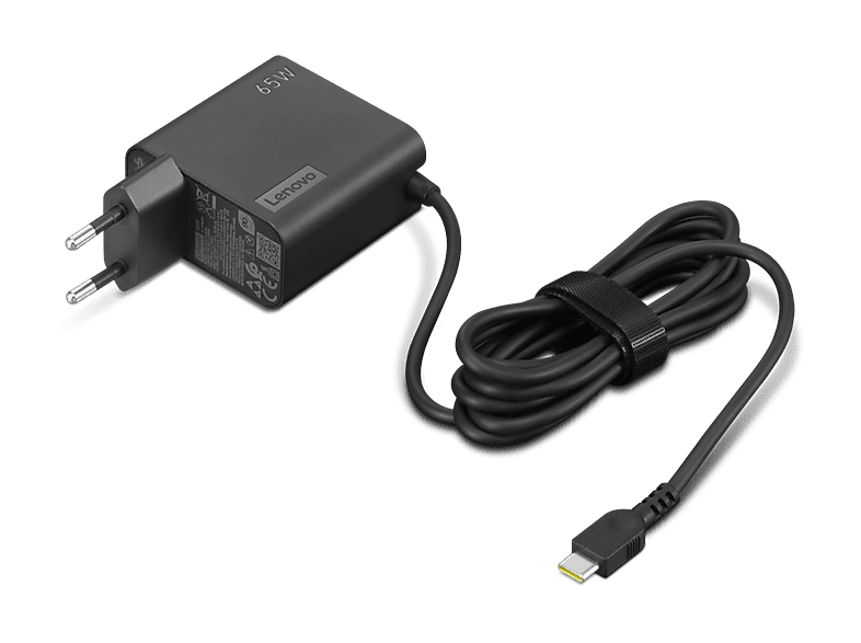 REACONDICIONADO Seminuevo Muy bueno Cargador para portátil - Lenovo 65W USB-C Adaptador de Pared, EU Pin, 100-240V, Negro