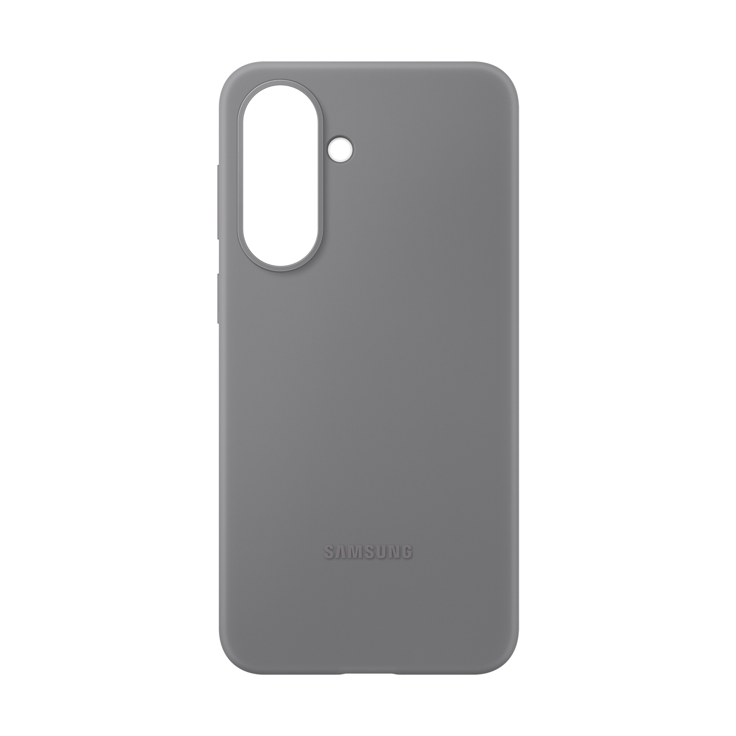 Custodia grigia per telefono Samsung con ritagli per fotocamera e pulsanti.