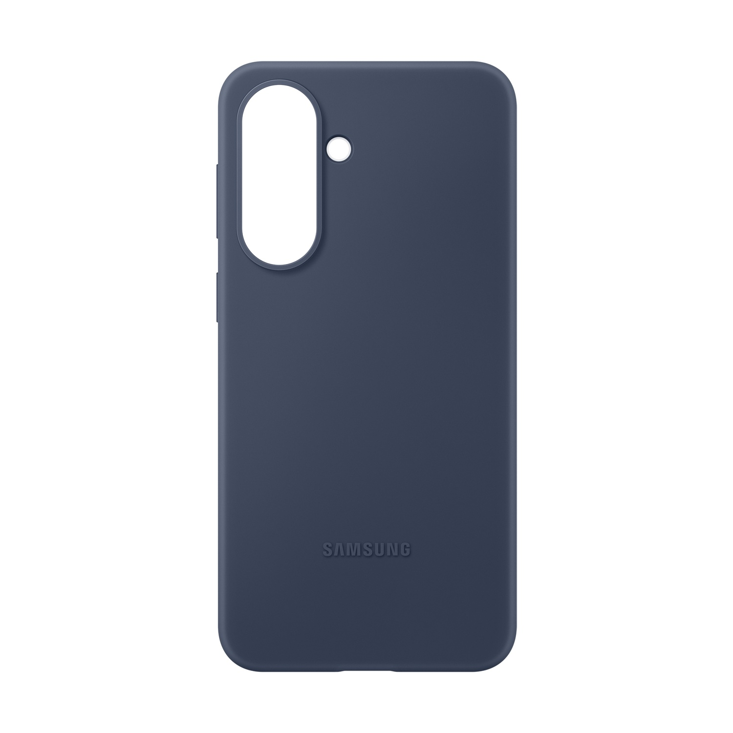 Custodia Samsung blu scuro con ritagli per fotocamera e flash.