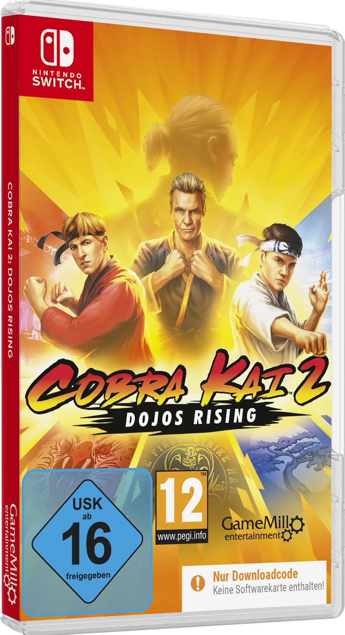 Cobra Kai 2: Dojos Rising Spielhülle mit drei Charakteren und Alterseinstufung 16.