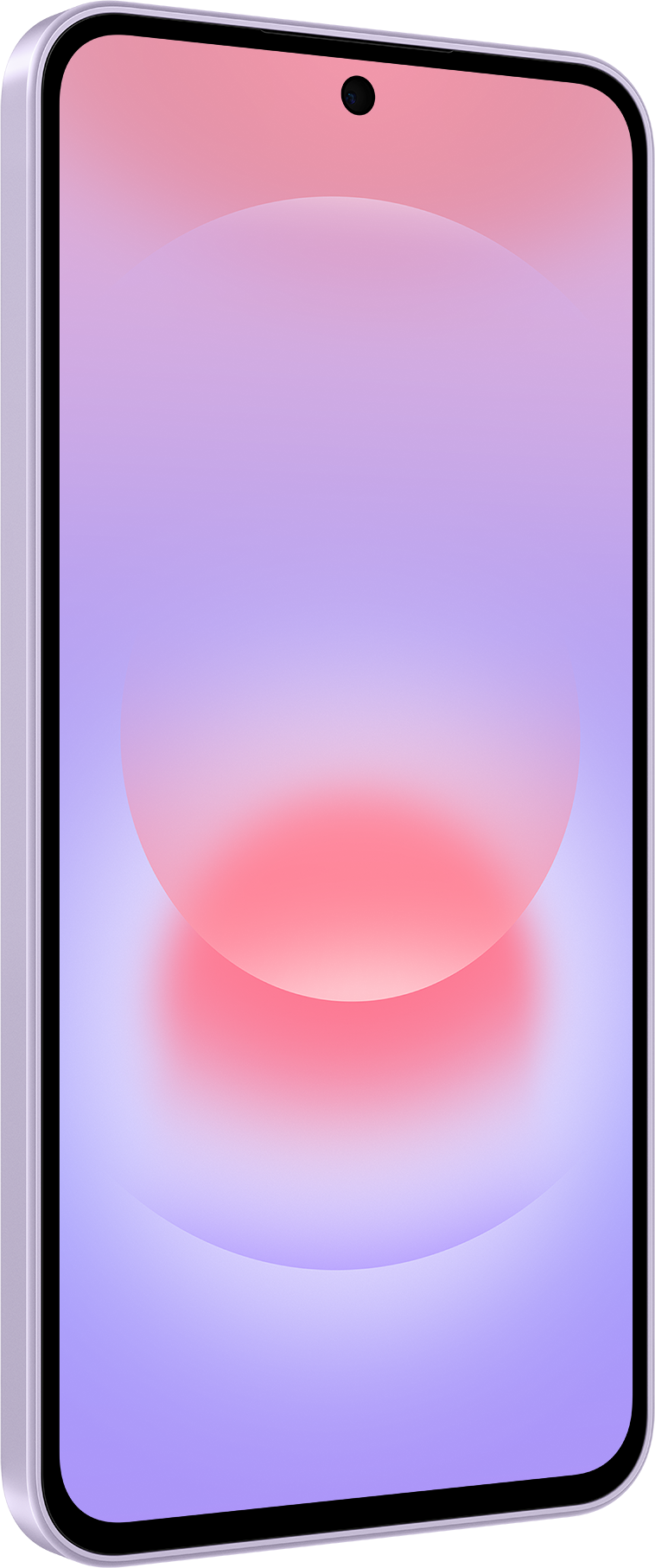 Un smartphone avec un fond violet et rose.