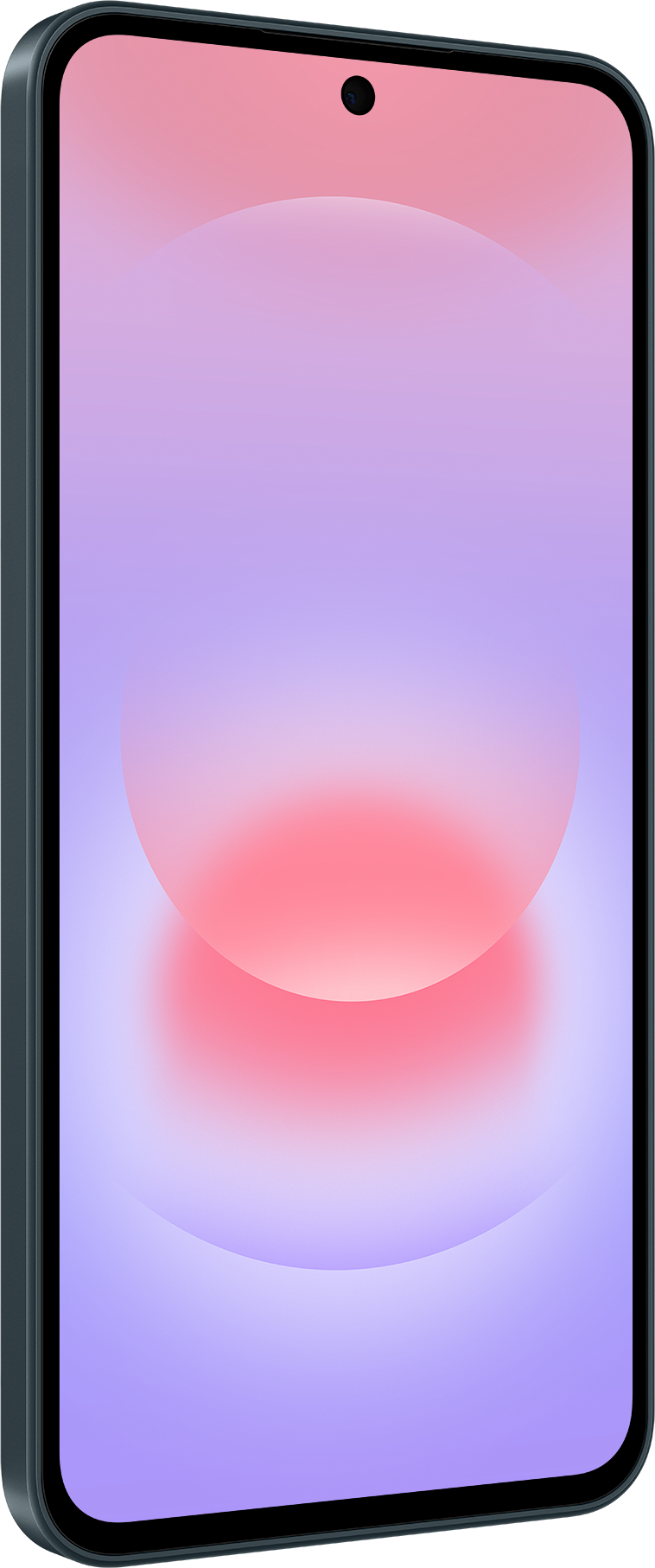 Un smartphone avec un fond d'écran dégradé violet et rose.