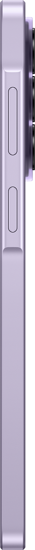 Un smartphone violet avec deux boutons sur le côté.