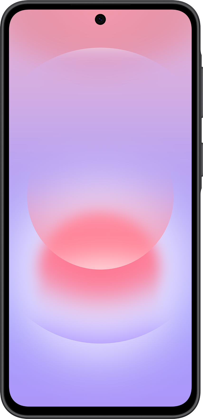 Smartphone mit einem abstrakten Hintergrund aus lila und rosa Kreisen.