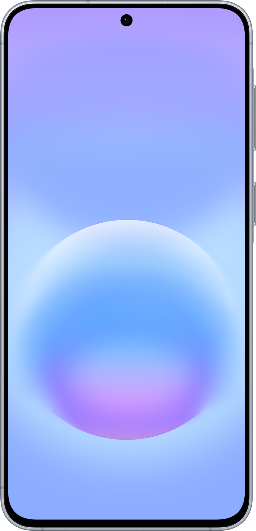 Ein Smartphone mit einem blauen und violetten Farbverlauf-Hintergrund.