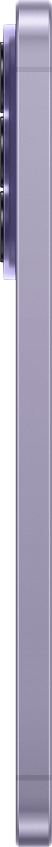 Eine violette rechteckige Form mit einer dunklen Seite und Kameralinsen.