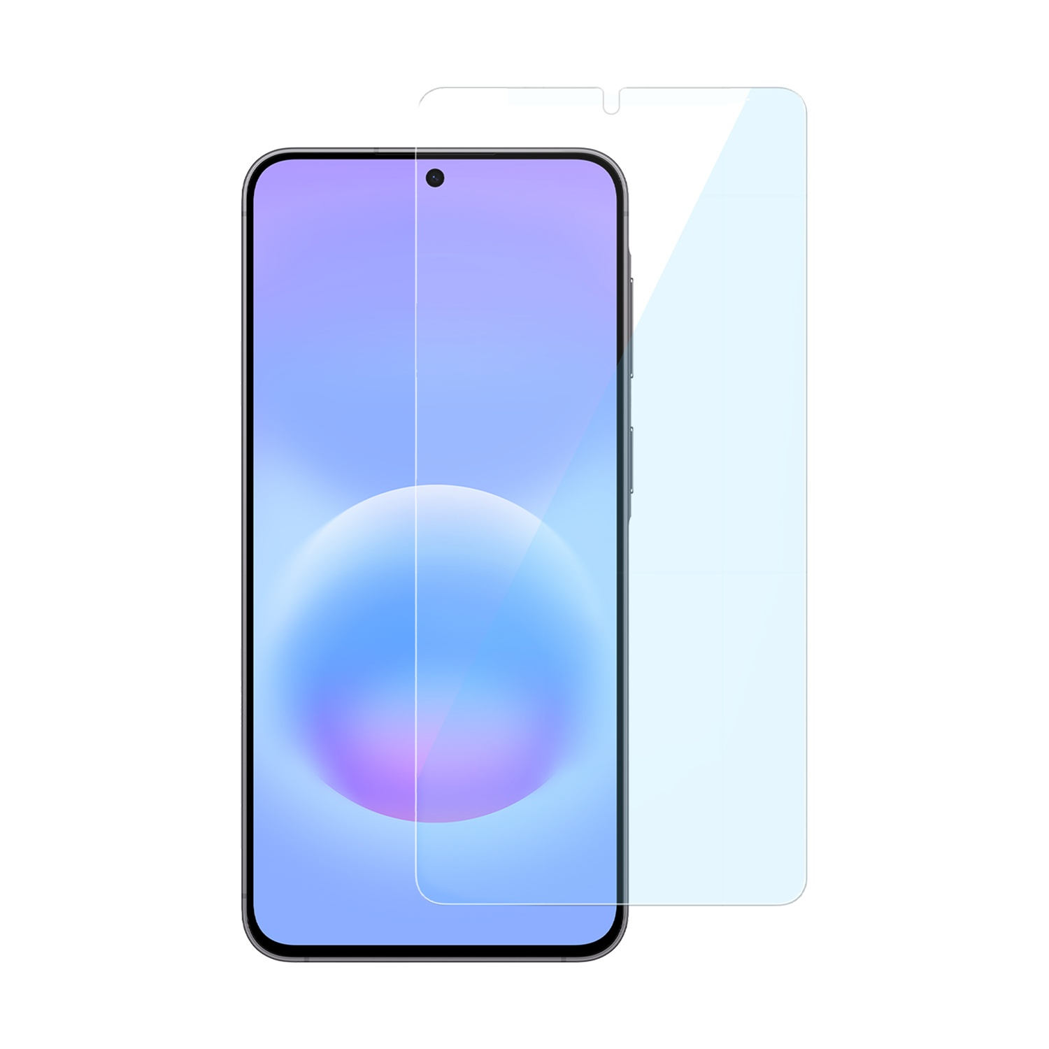 Uno smartphone con una protezione per lo schermo accanto.