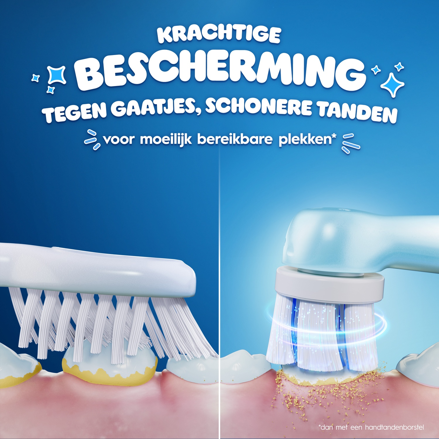 Deux brosses nettoient les dents : une manuelle, une électrique.
