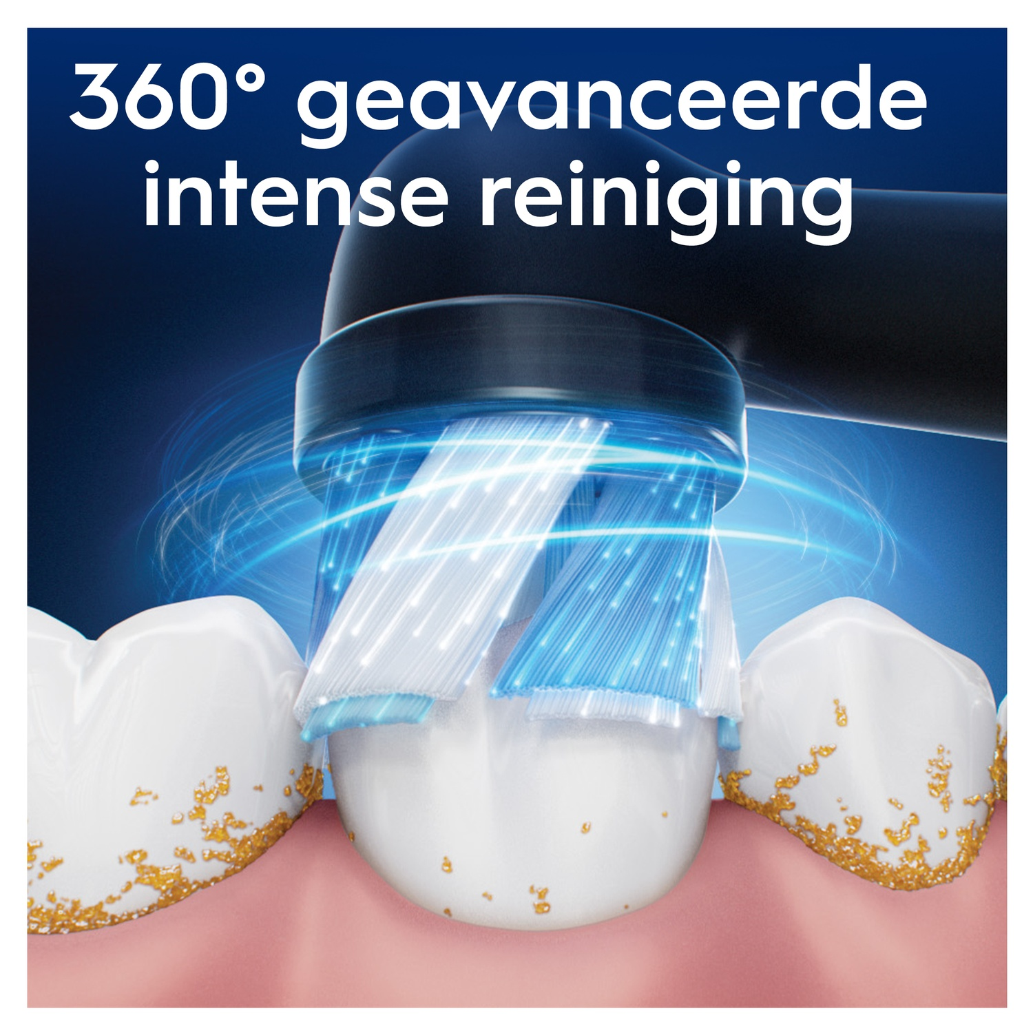 Brosse à dents électrique nettoie les dents de la plaque. Effet lumière bleue.