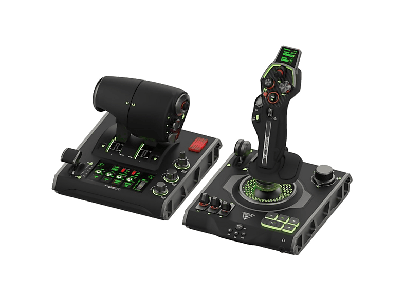Simulador de vuelo - Turtle Beach VelocityOne Flightdeck, Flight Touch Display y HUD OLED, Personalización extrema controles, Negro