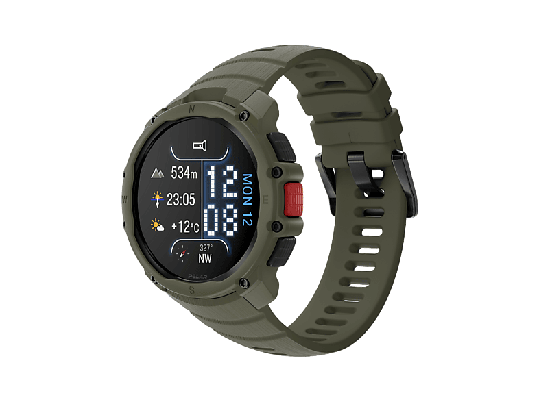 Reloj deportivo - Polar Street X, Verde, Correa 22mm, Pantalla 1.28" AMOLED Táctil a Color, Hasta 10 días de Autonomía