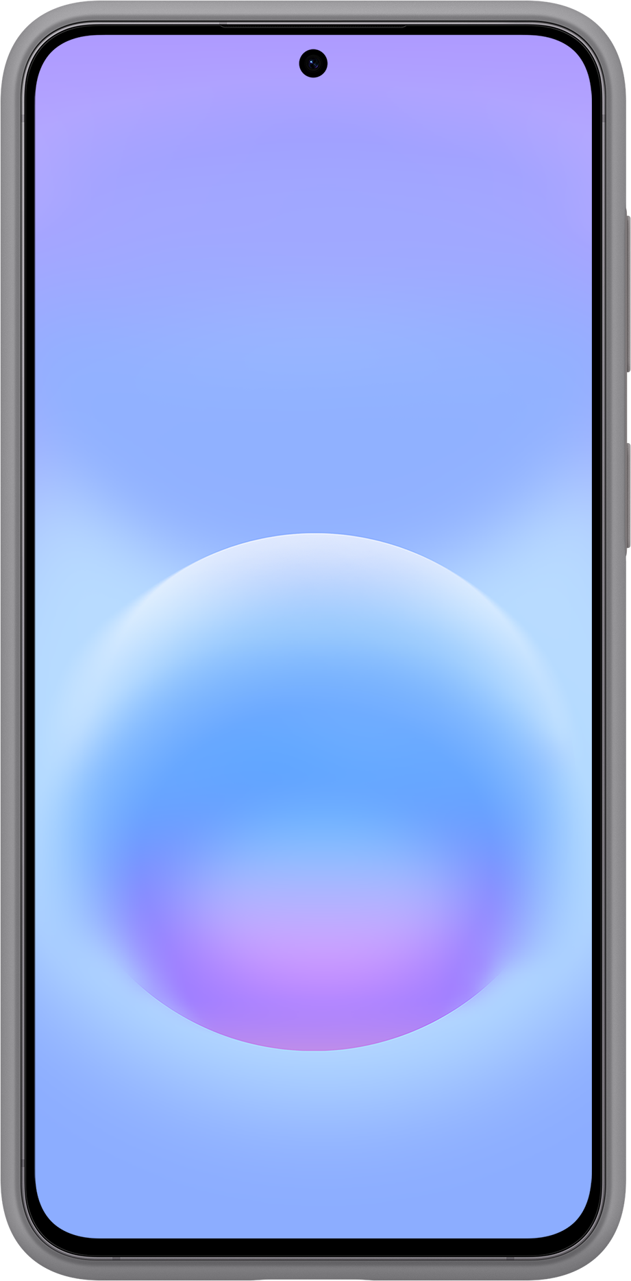 Uno smartphone con uno sfondo sfumato blu e viola.