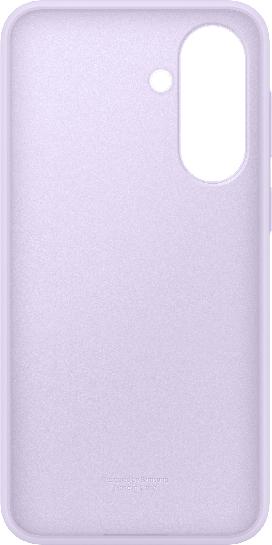 Custodia viola per telefono con ritaglio fotocamera e logo.