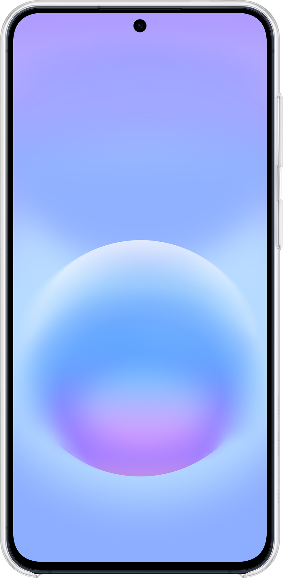Uno smartphone con un gradiente blu e viola sullo schermo.
