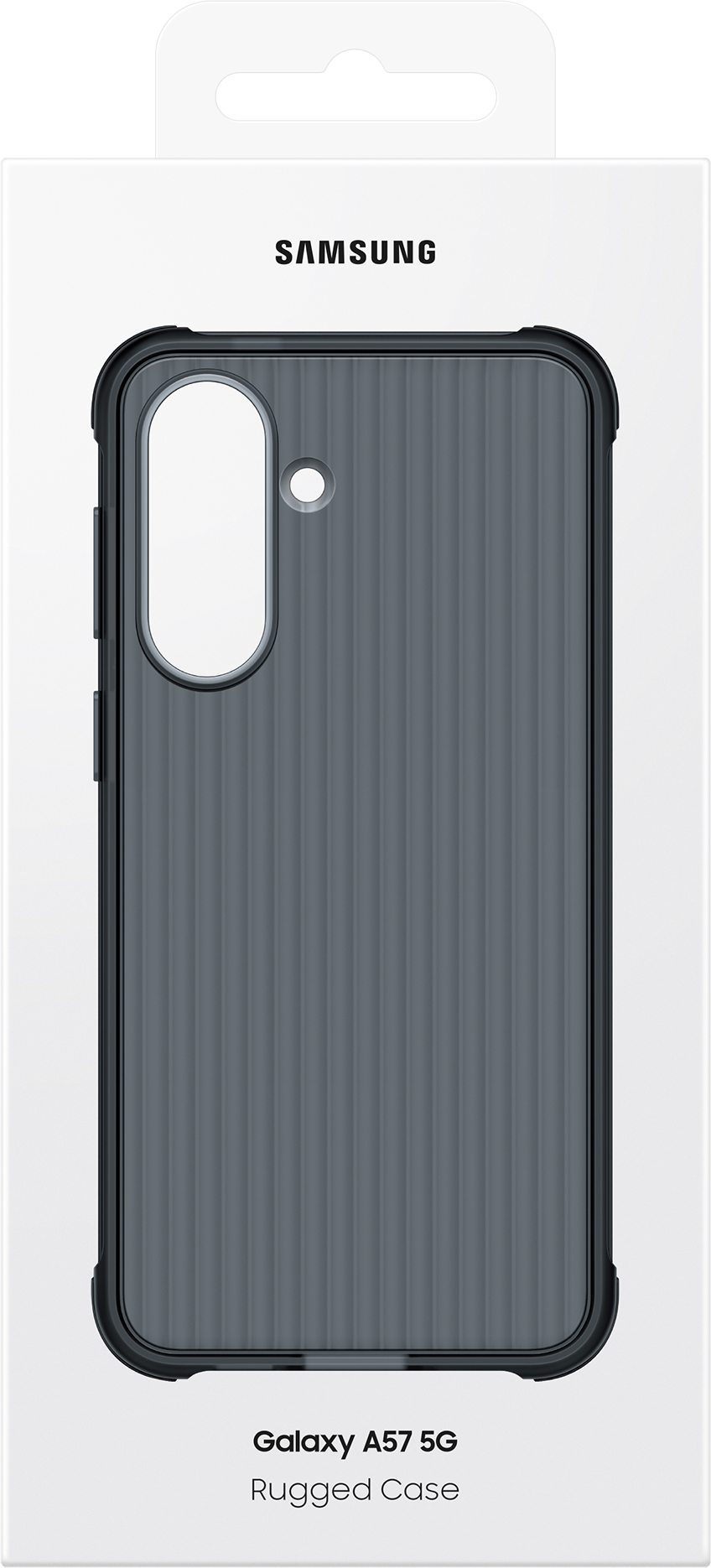 Custodia robusta Samsung Galaxy A57 5G su confezione bianca