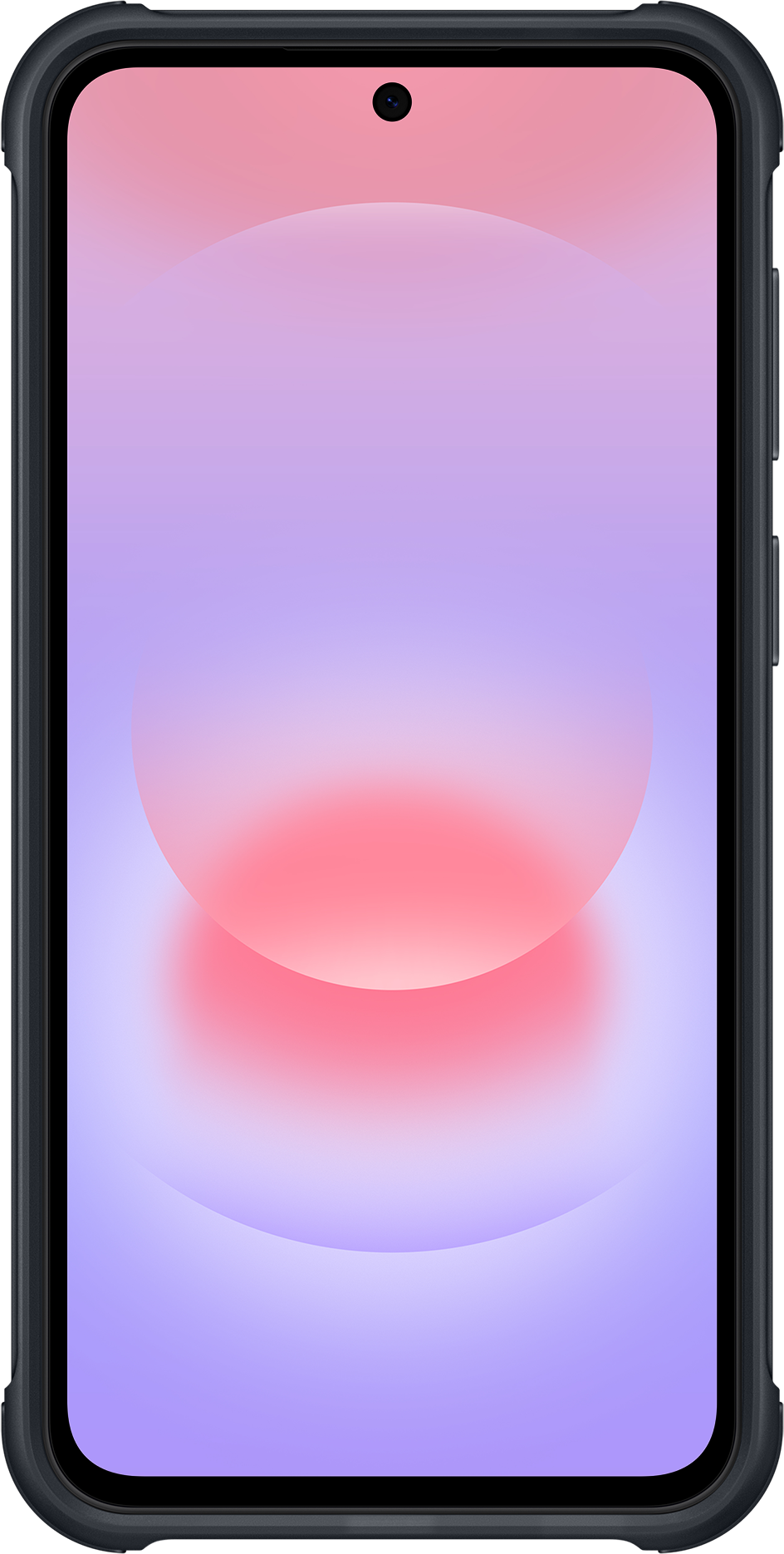 Uno smartphone con uno sfondo sfumato viola e rosa.