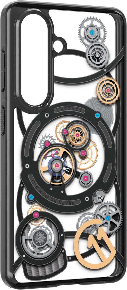 Dos de coque de téléphone avec design de mécanisme d'horlogerie.